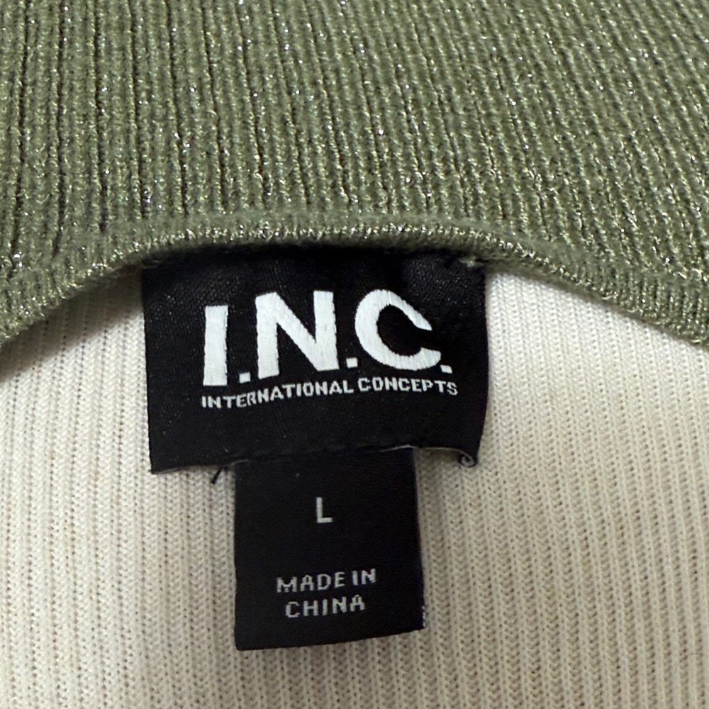 INC International Concepts Metallic Olive Sleeveless Top - Picture 4 of 5